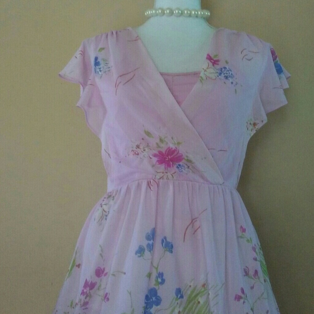 Vintage Sheer Floral Dress